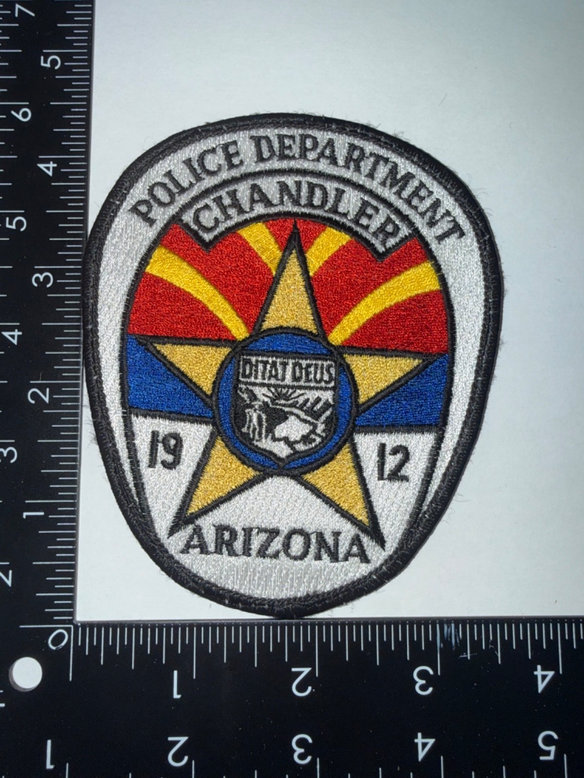 Chandler Arizona AZ Police Shoulder Patch Obsolete Embroidered 1912