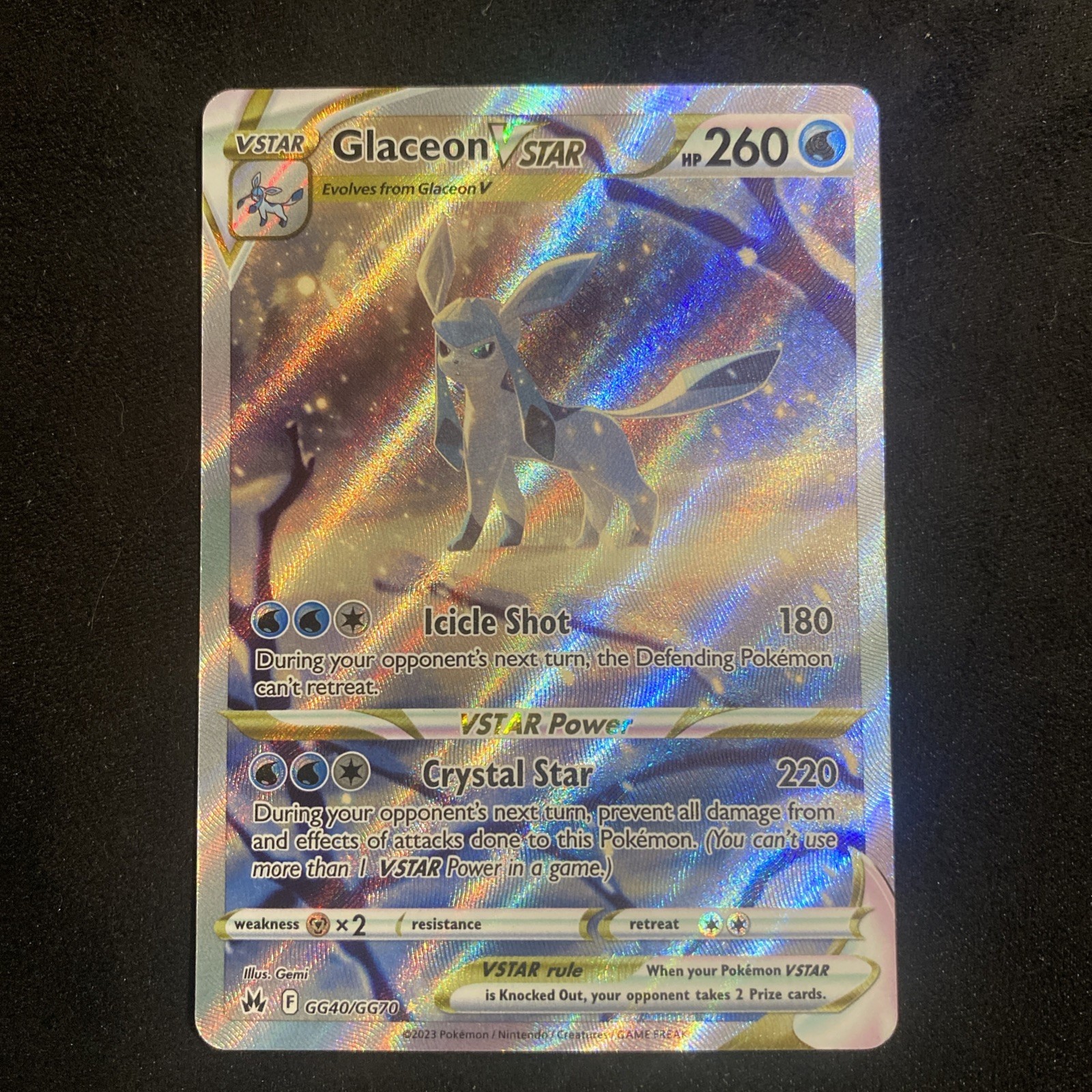 Glaceon VSTAR GG40/GG70 - Crown Zenith Galarian Gallery - Pokemon - NM