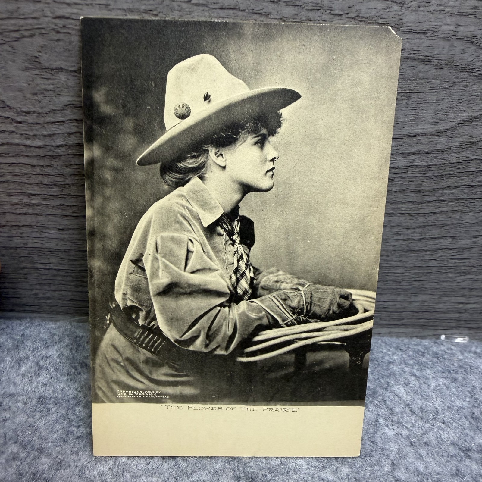 Vintage 1909 Postcard \'The Flower of the Prairie\' Cowgirl Western Woman by