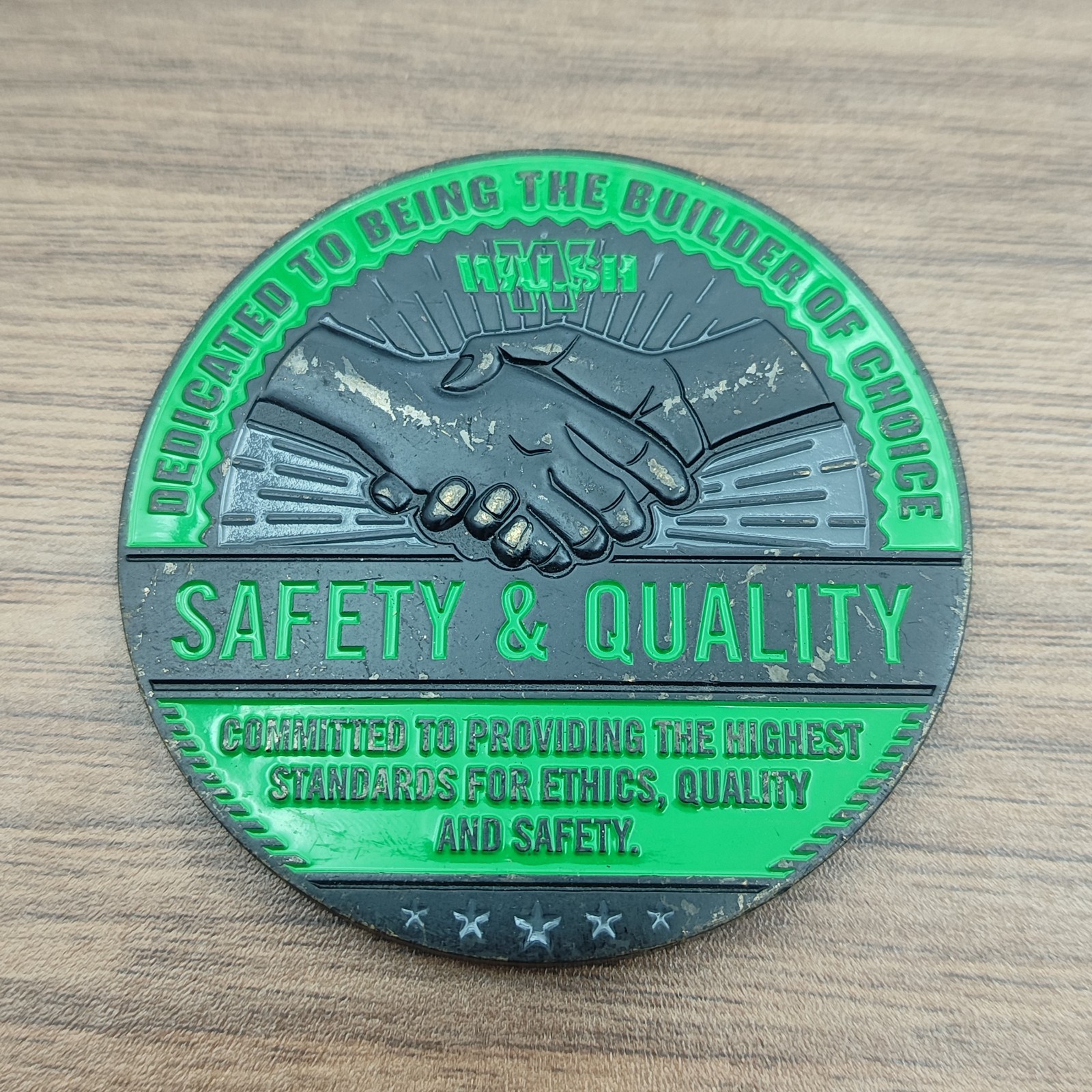 Walsh Group Midwest Heavy Civil Transportation Safety Quality Challenge Coin