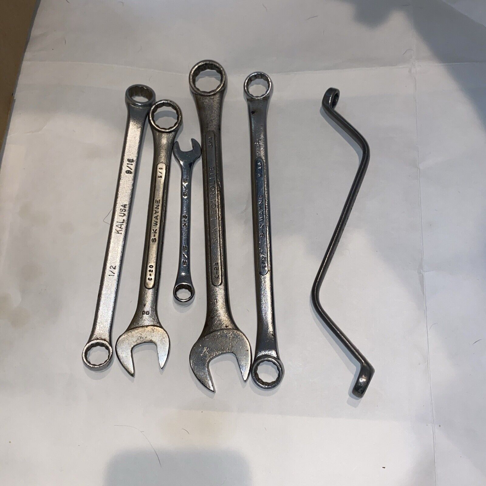 Lot Of 6. Vintage S-K Wrenches 3 Combination N 3 Boxes End Wrenches Rare USA