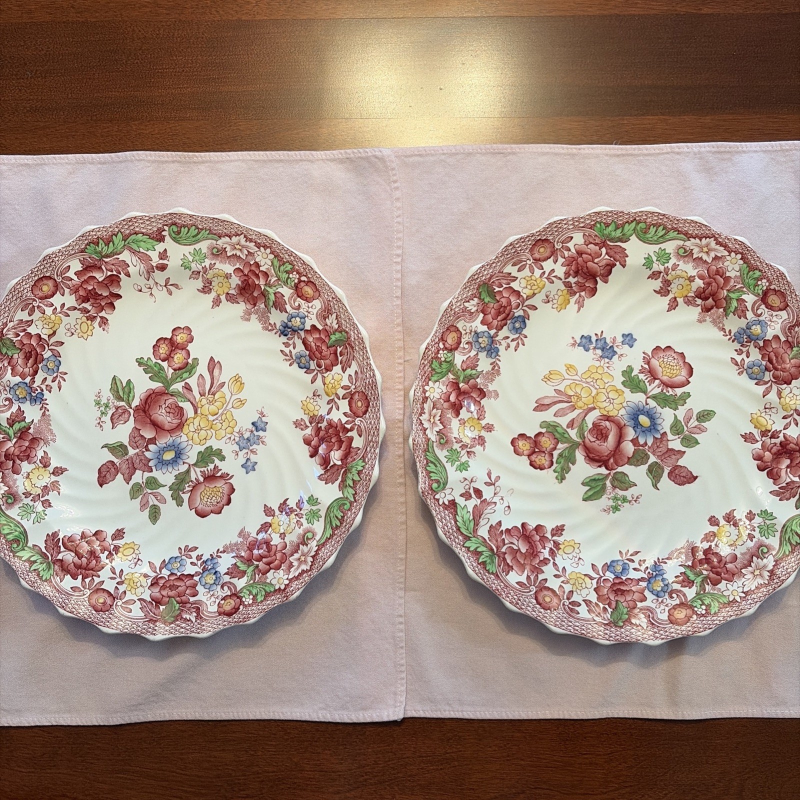 Vintage Copeland Spode Spode’s Bouquet Dinner Plates 10.5” Set of 2 - Beautiful