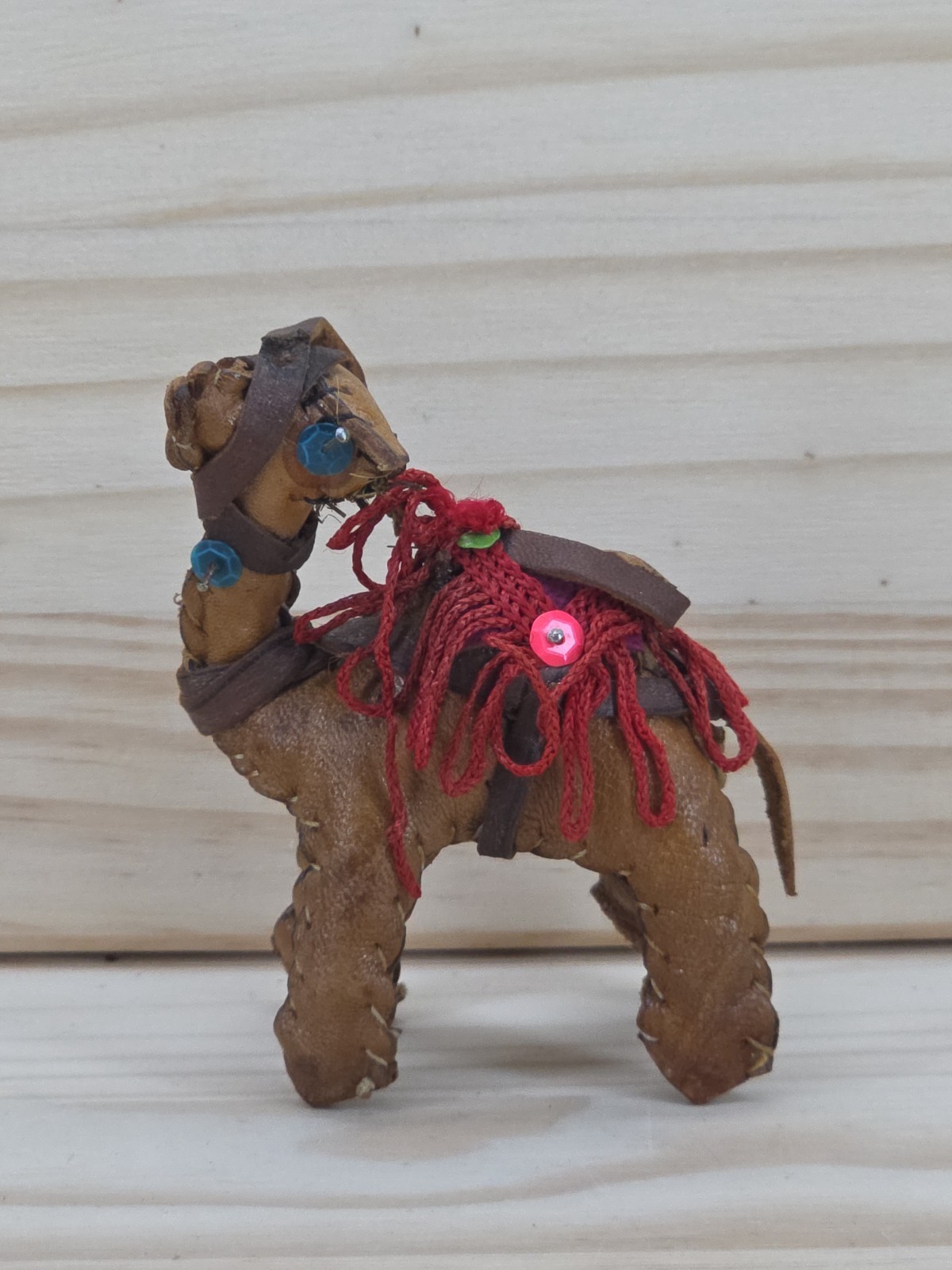 Vintage Leather Camel - Small Handmade.  In Good Condition.