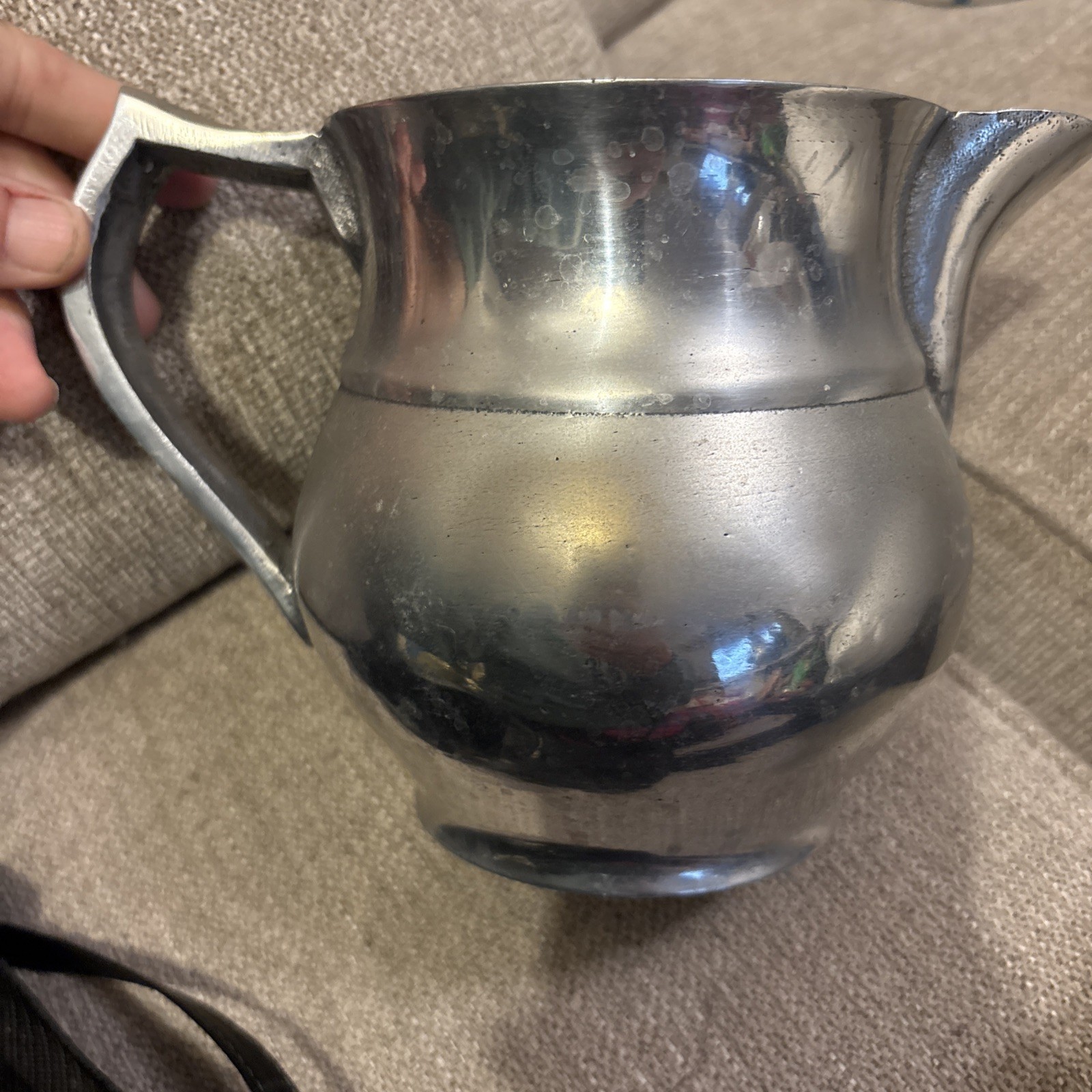 Wilton Armetale Pewter Plough Tavern Water Pitcher Farmhouse Jug 6” Vintage