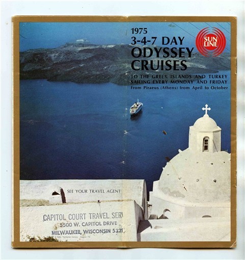 Sun Line 1975 Odyssey Cruises Brochure Deck Plans Stella Solaris Oceanis Maris 