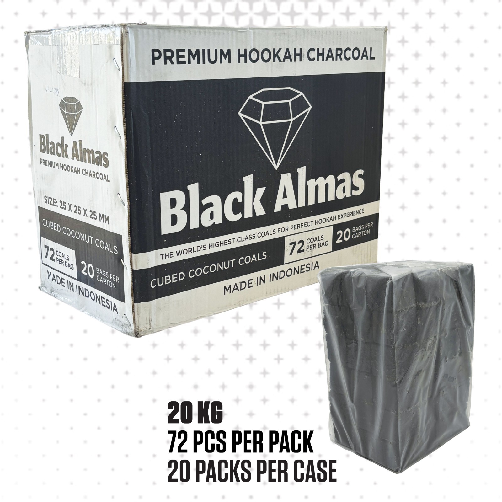 20kg Bulk Hookah Charcoal Cubes 1440 pcs SHIP FROM US Coconut Coals 20kg Bulk Hookah Charcoal Cubes 1440 pcs SHIP FROM US Coconut Coals