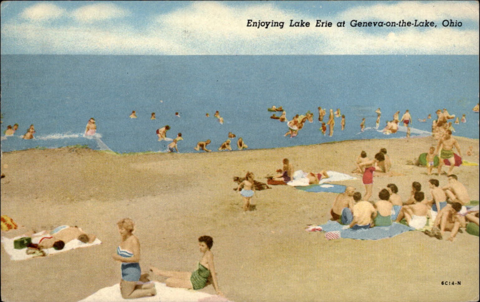 Ohio Geneva-on-the-Lake at Lake Erie beach ~ postcard sku693