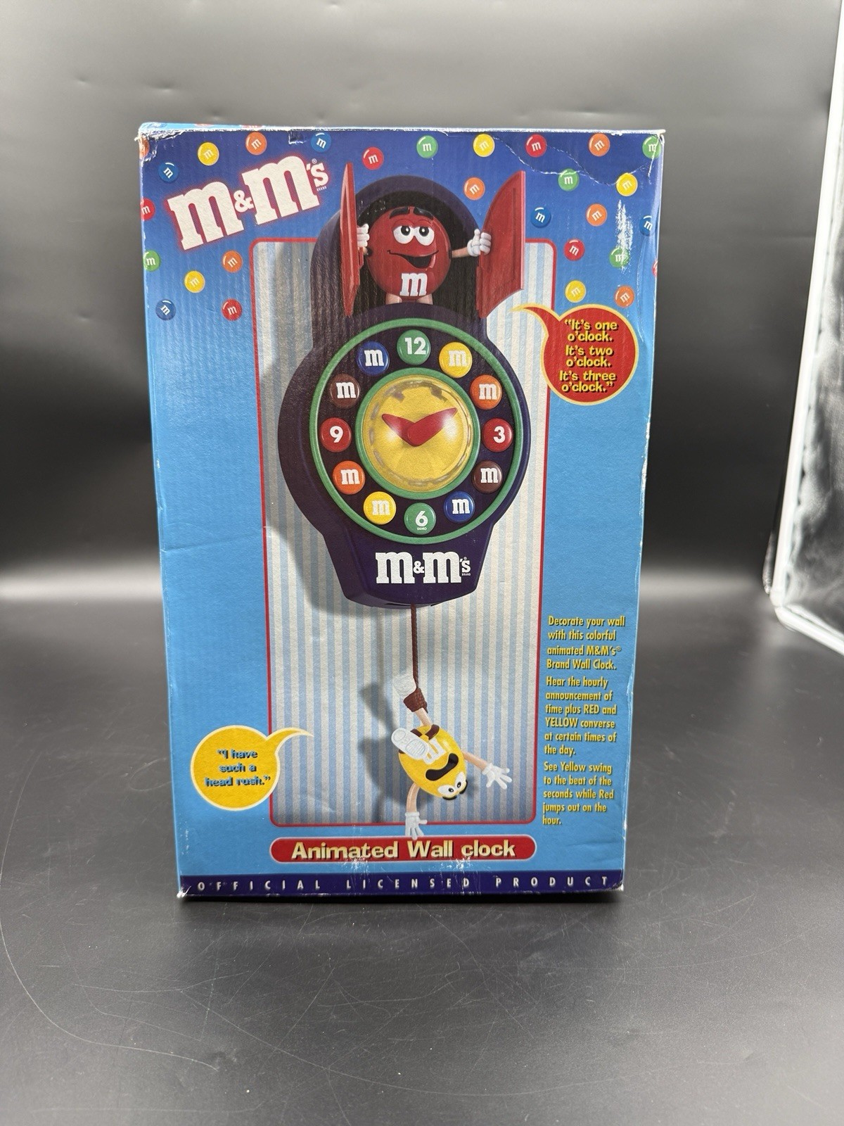 M&M's Animated Wall Clock Red & Yellow Characters Quartz Analog MC019261