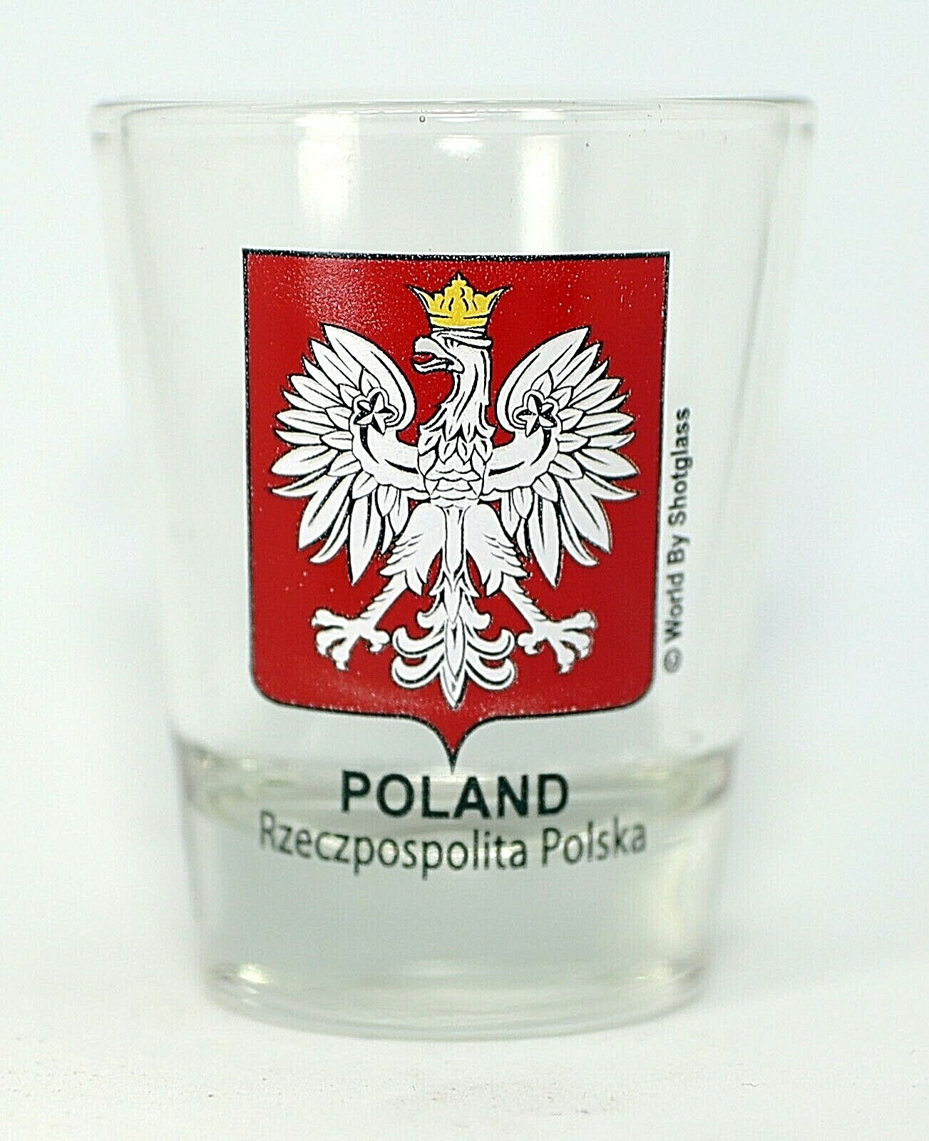 POLAND COAT OF ARMS SHOT GLASS SHOTGLASS
