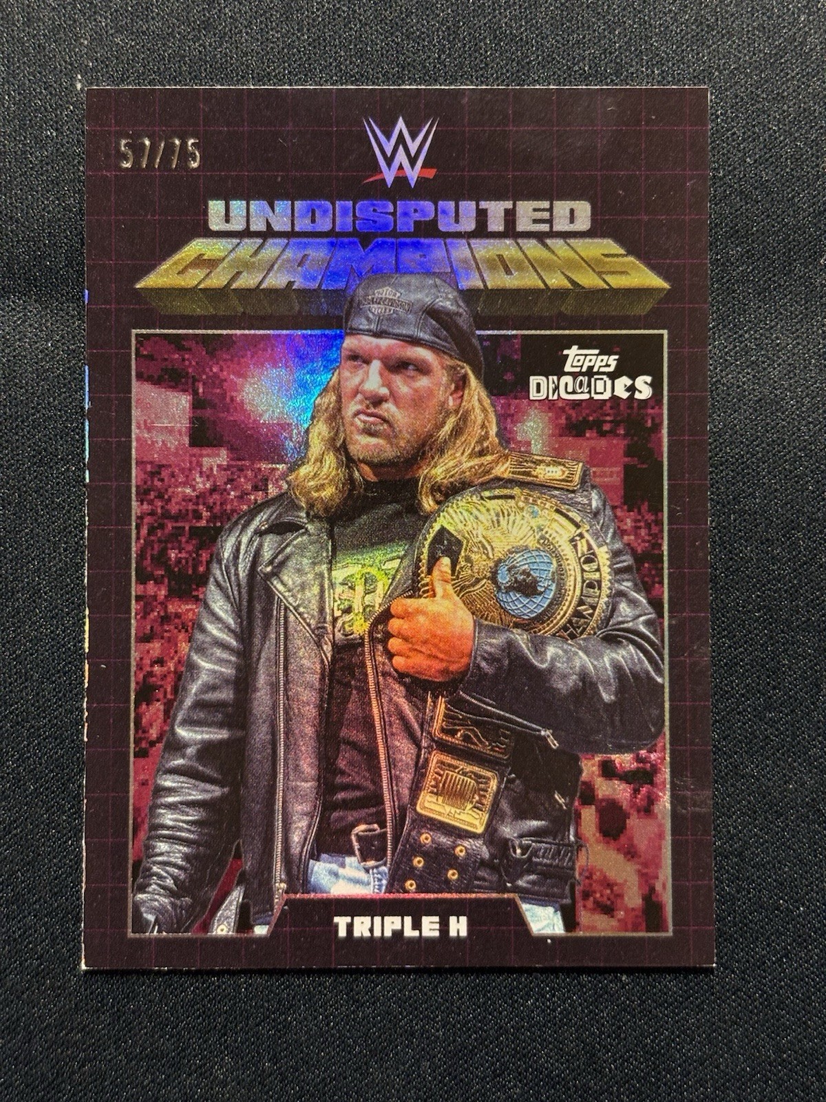 TRIPLE H 2026 TOPPS DECADES 90'S WWE UNDISPUTED CHAMPIONS PURPLE /75 #100