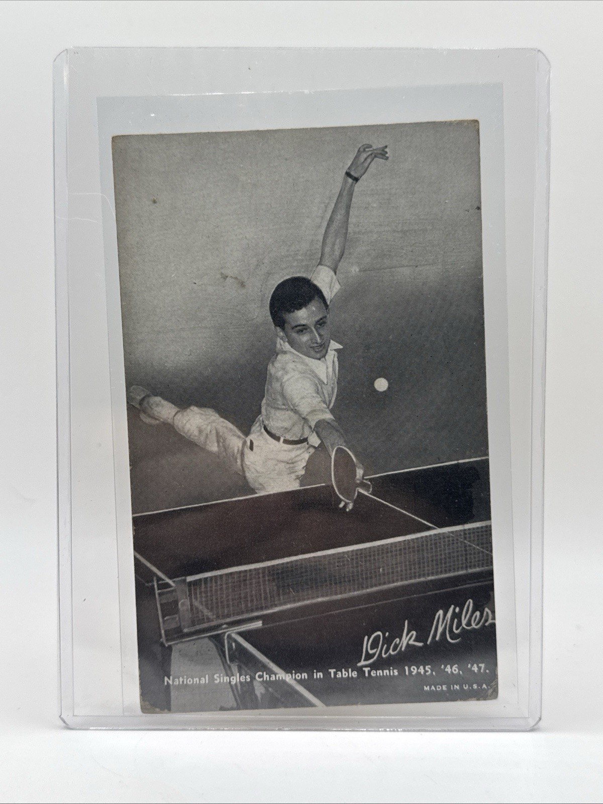 1948-49 Exhibits W469 Dick Miles Table Tennis Ping Pong Sports Champions Card