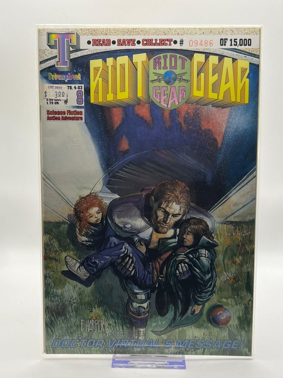 Riot Gear #8 Comic Book Limited Edition 09486/15000 Doctor Virtual\'s Message