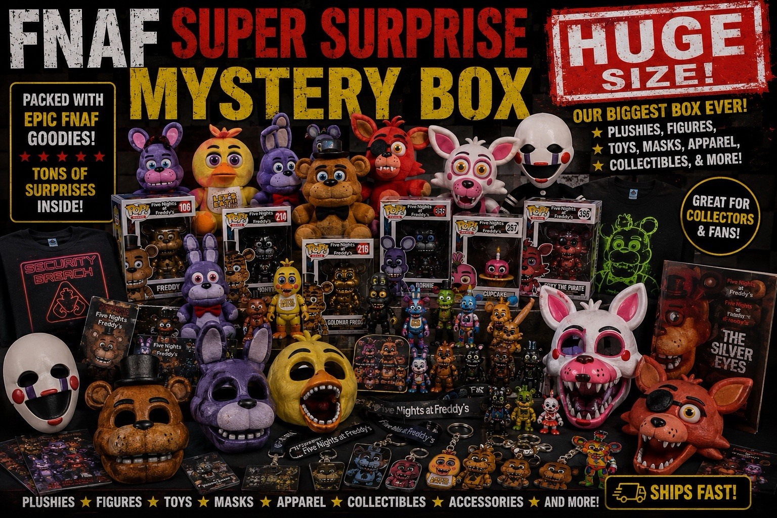 Five Nights at Freddy's Huge Super Surprise Mystery Box w/ “Plushies & Props”