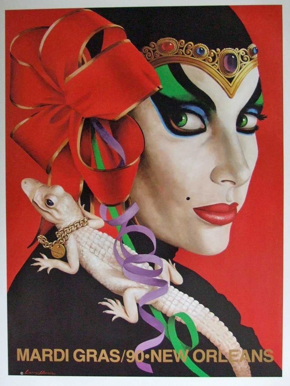Mardi Gras Poster 1990 Larry Harris Artist {NEW}