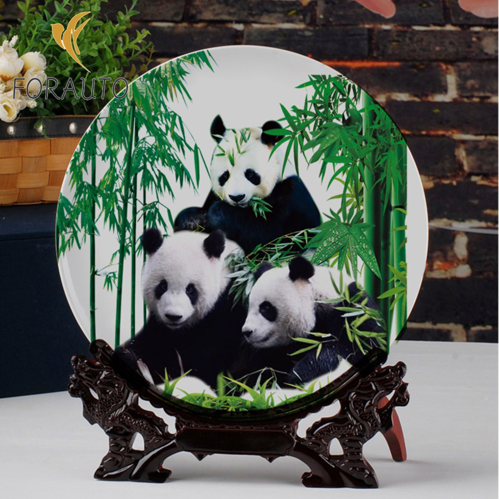 Ceramics Plate 25.4cm 10.0in Indoor Living Room Study Craft Ornament Plate