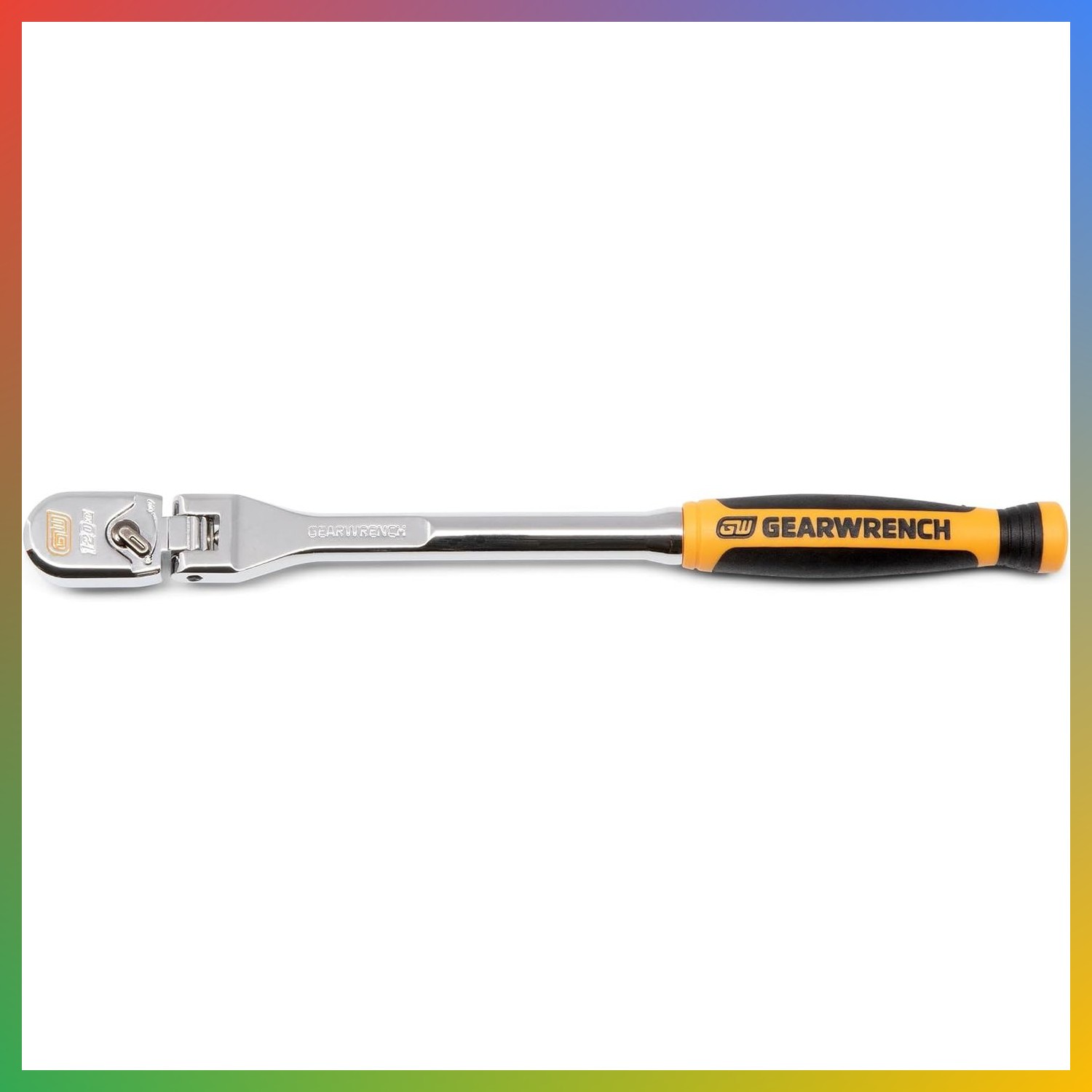 1/4 Drive Ratchet Flex Head Dual Material Grip 120XP 3 Degree Swing