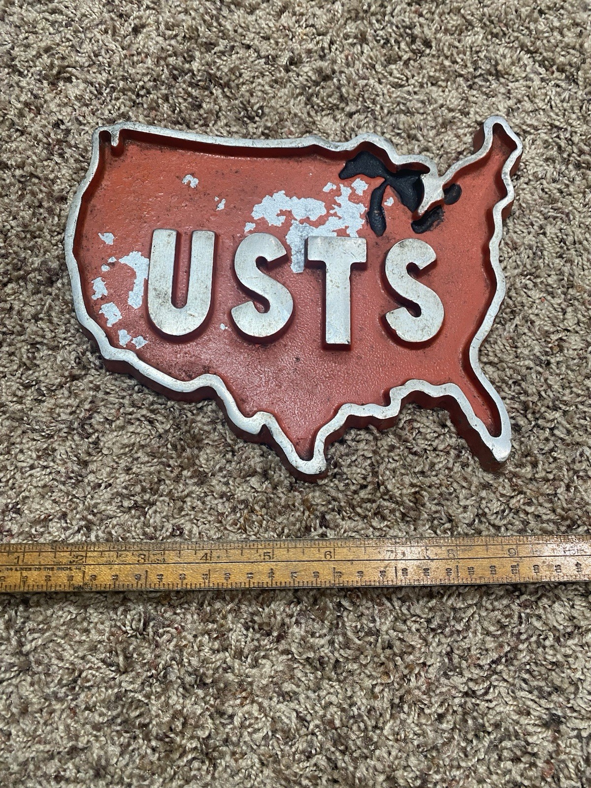 Vintage Cast Aluminum Car USTS Club Plaque