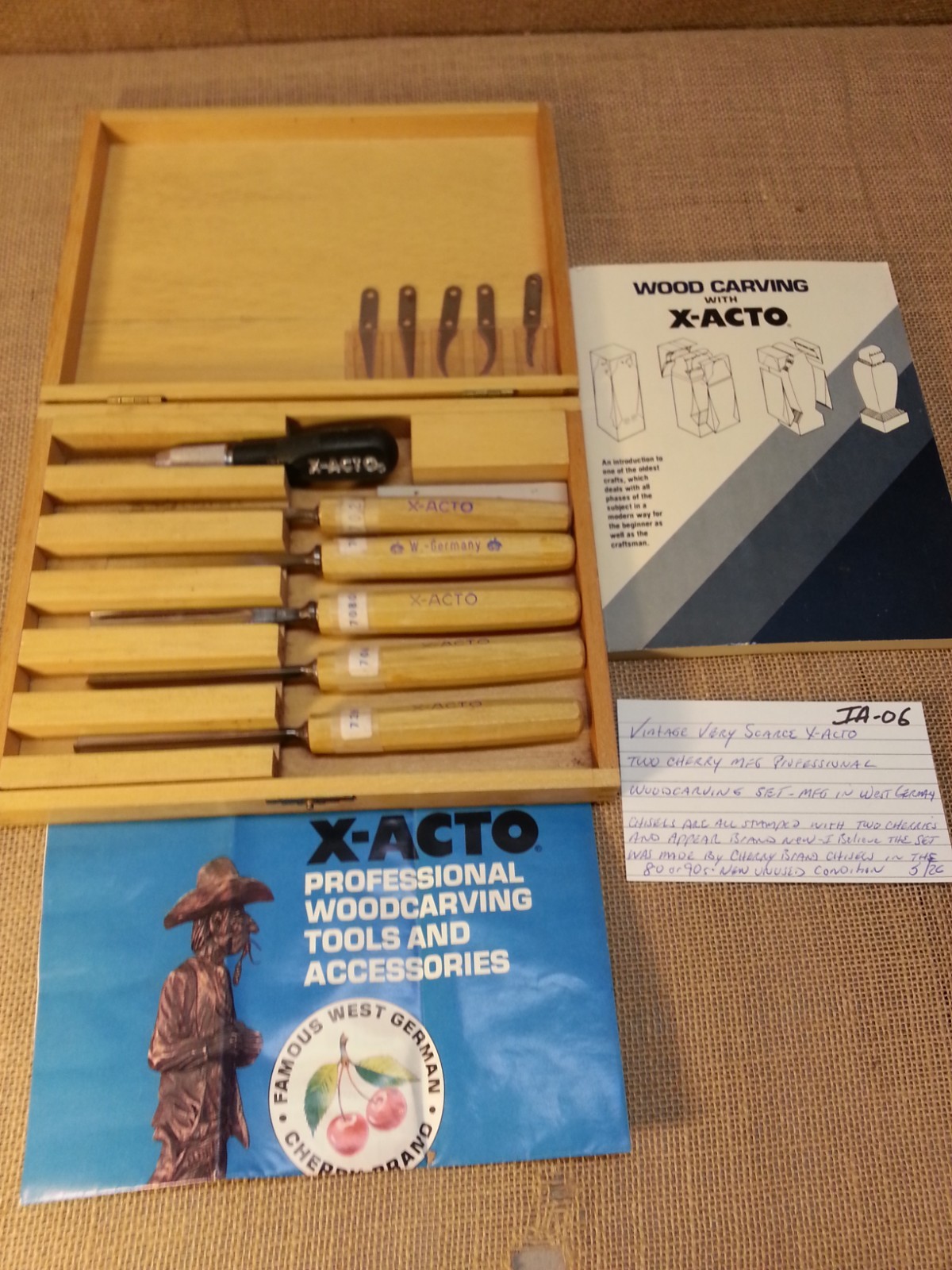 Very Scarce Professional Two Cherry Brand X-ACTO Carving Set West German Made
