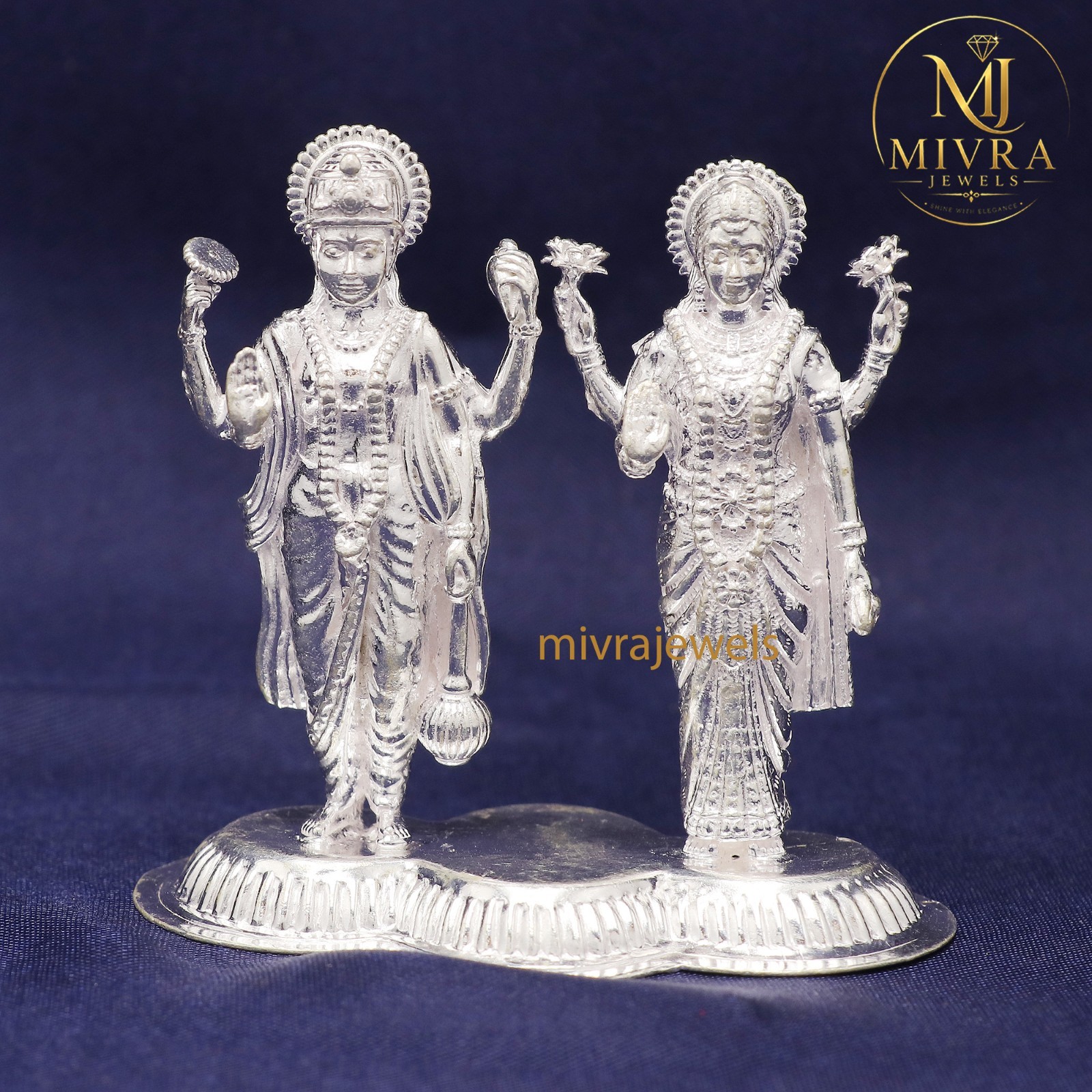 925 Sterling Silver Lakshmi Vishnu Idol 58g Customized Silver Gifts Online