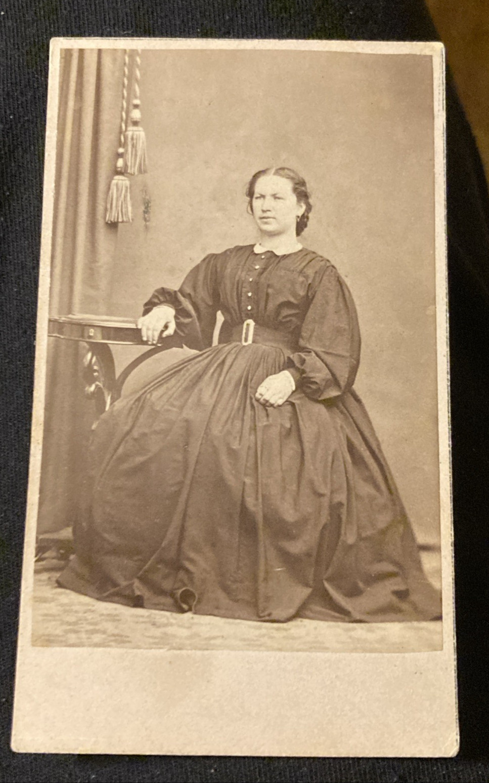 1860s CDV Woman in Fashionable Dress Photographer L.G. Osterberg  Kalmar, Sweden