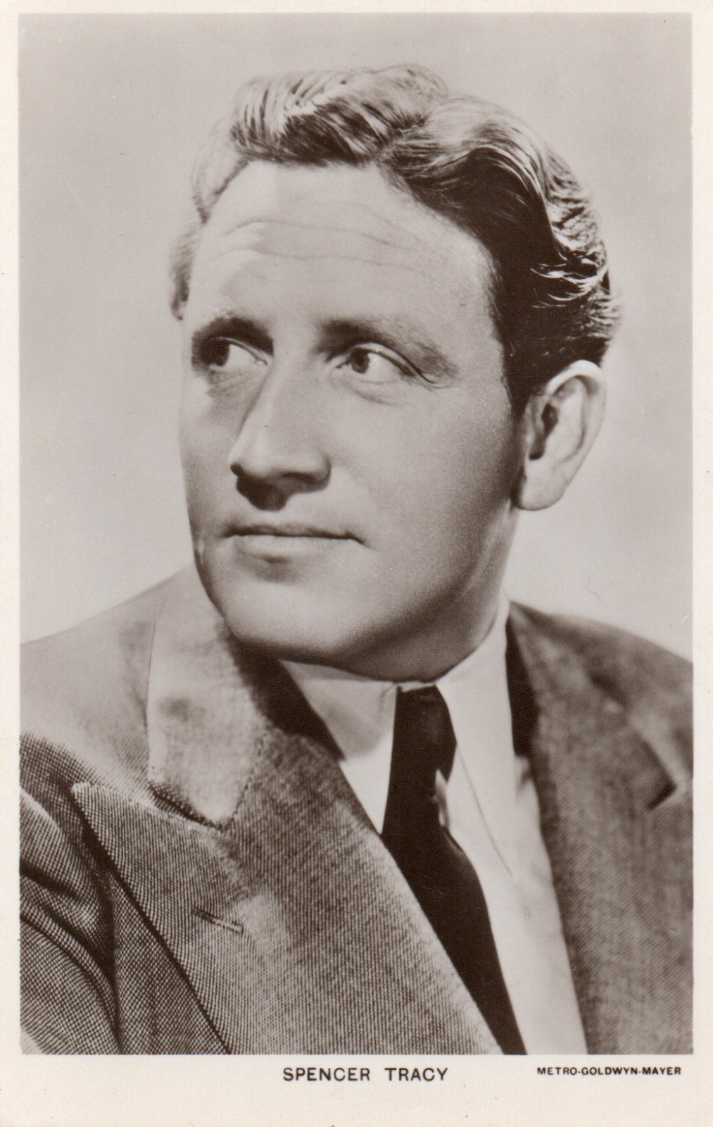 c1940s Actor SPENCER TRACY  Real Photo RPPC Postcard Unused