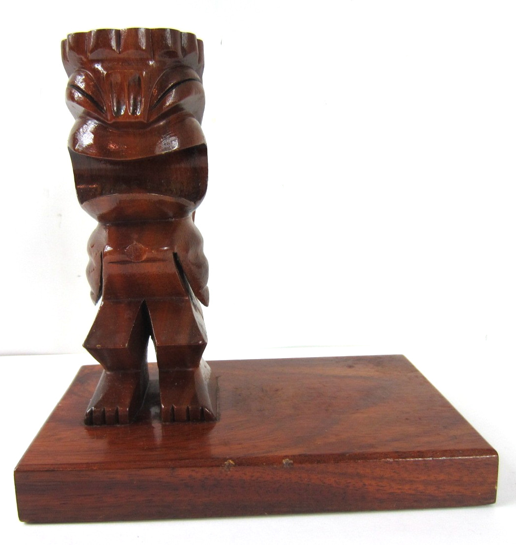 Vintage Wooden Tiki Figure Approximately 7 3/4\