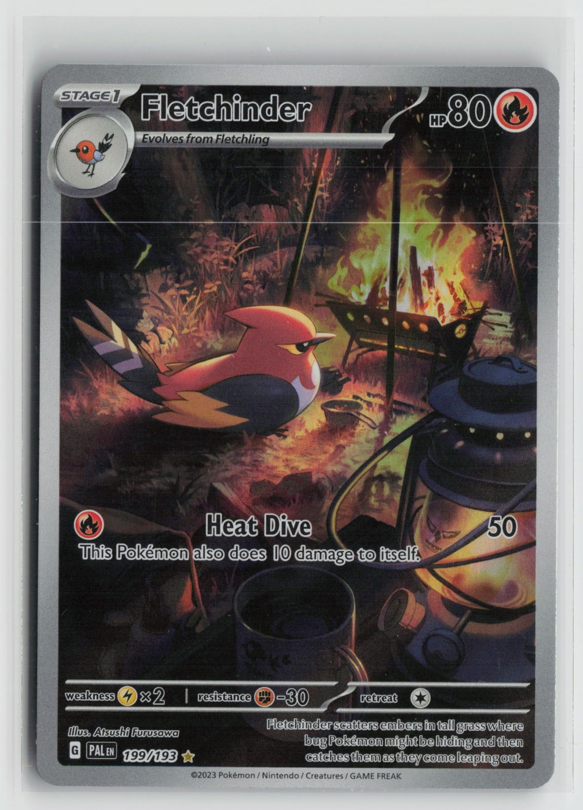 Fletchinder - Illustration Rare Holo PAL 199/193 NM
