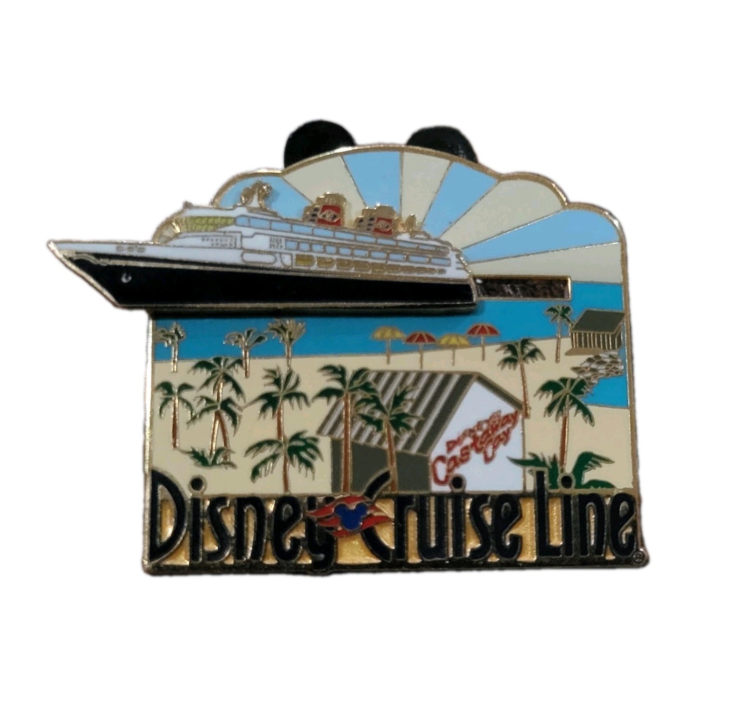 Vintage 2002 Disney Cruise Line Slider Pin Ship Castaway Cay Original AUTHENTIC