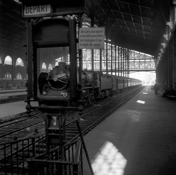 Railway strike on the north of Paris in 1955 Historic Old Photo