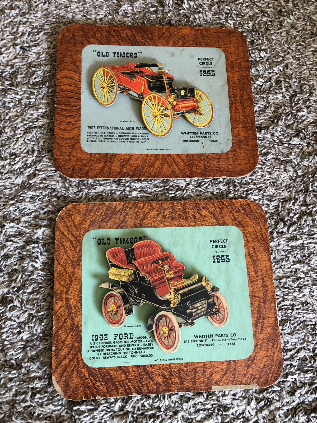 3D OLD TIMERS PERFECT CIRCLE 1895 FORD 1903 MODEL A 1907 INTERNATIONAL WAGON