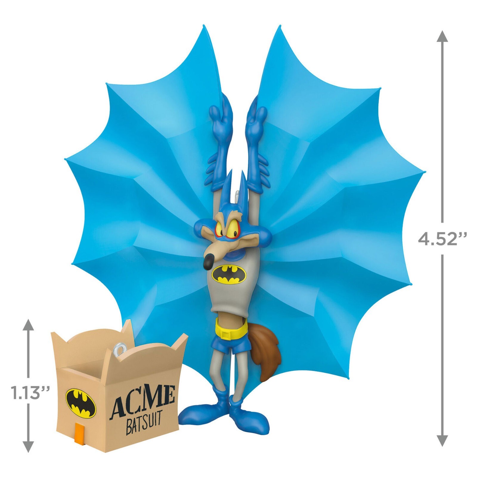 WARREN BROTHERS WILE E. COYOTE BATMAN HALLMARK CHRISTMAS TREE ORNAMENT NIB MIB