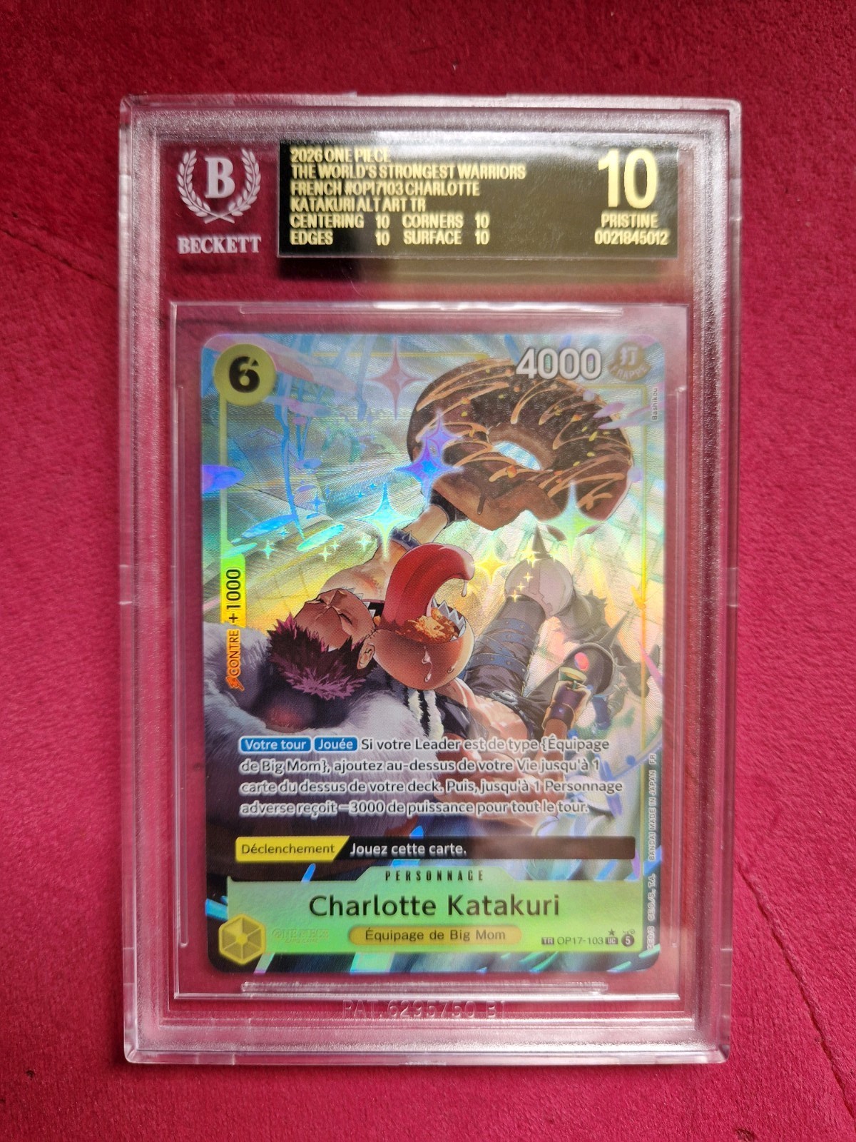 Charlotte Katakuri OP17-103 One Piece TR FRENCH Beckett BGS 10 BLACK LABEL POP 1