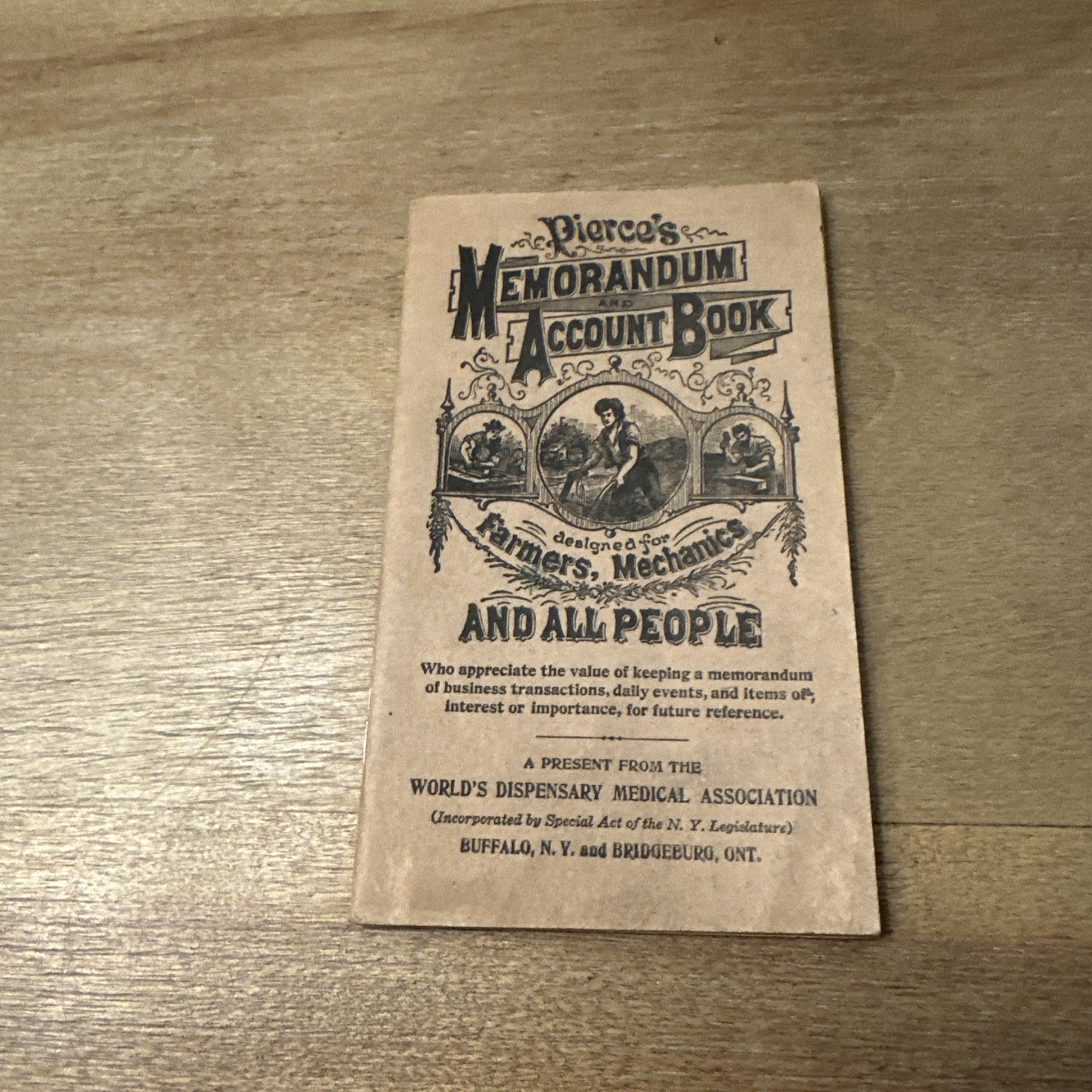 Antique 1889 Pierce’s Medical Dispensary Advert Memoranda Booklet Buffalo NY