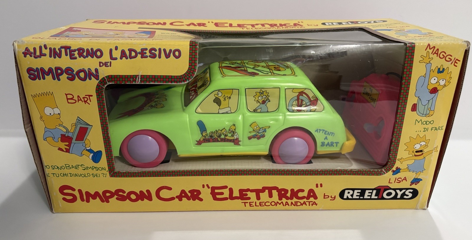 *RARE* SIMPSONS ITALY 1992 Remote Control Car Elettrica REEL Toys NIB L@@K
