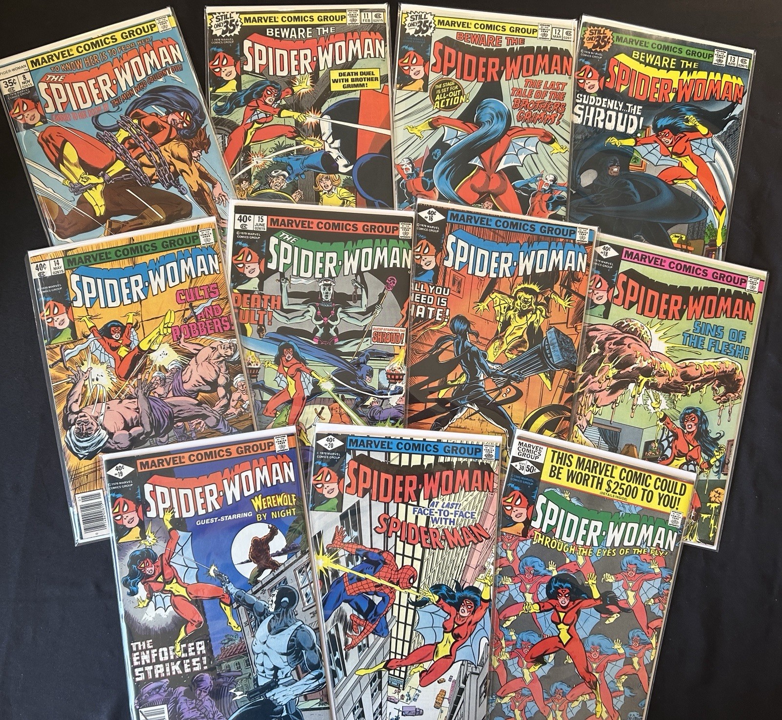 Spider-Woman (1978) VF, Near Complete Run,  Issue Range #11-20 + #8 & #30