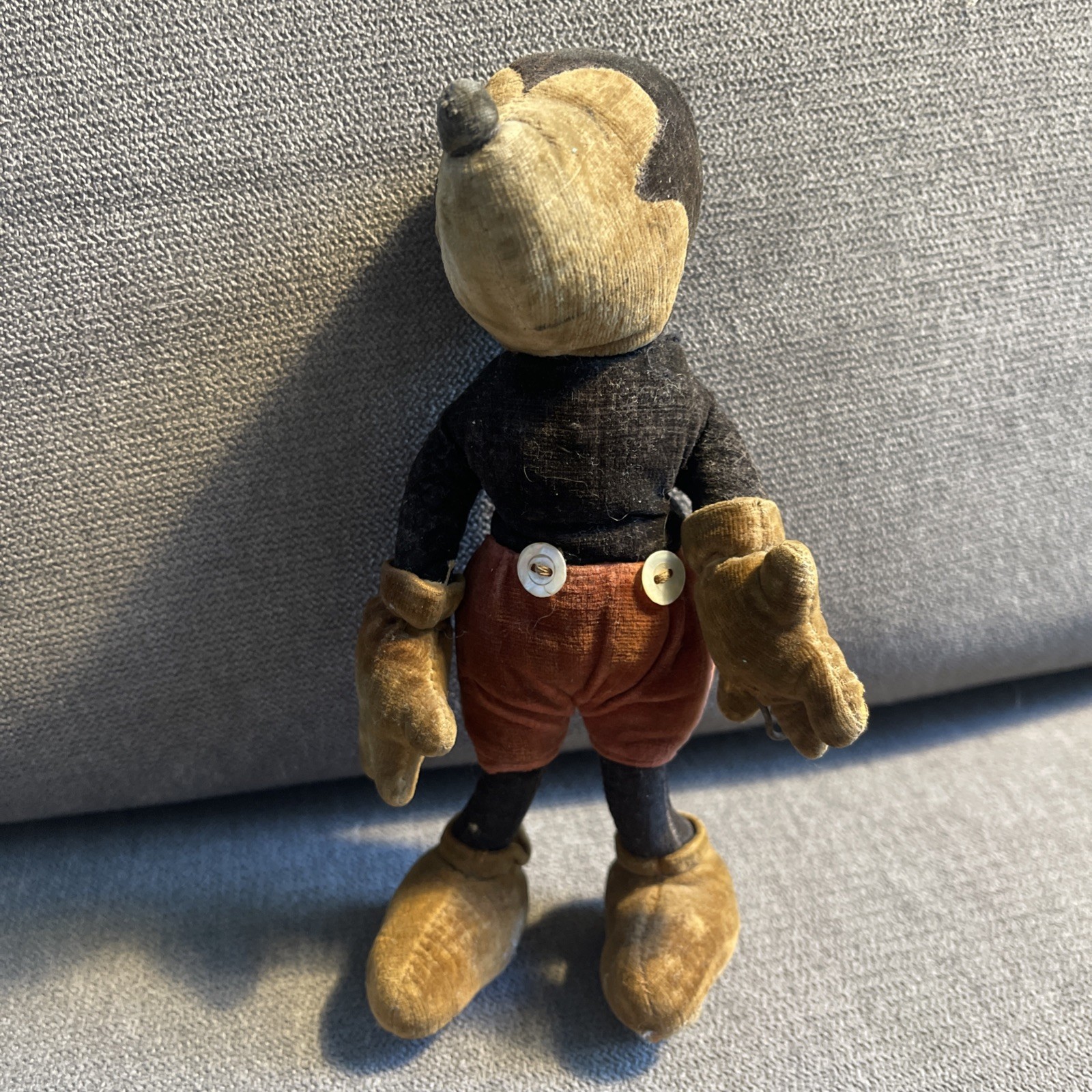 Vtg 1930s Mickey Mouse Possibly Steiff Velvet Doll Antique Wire Armature As-Is