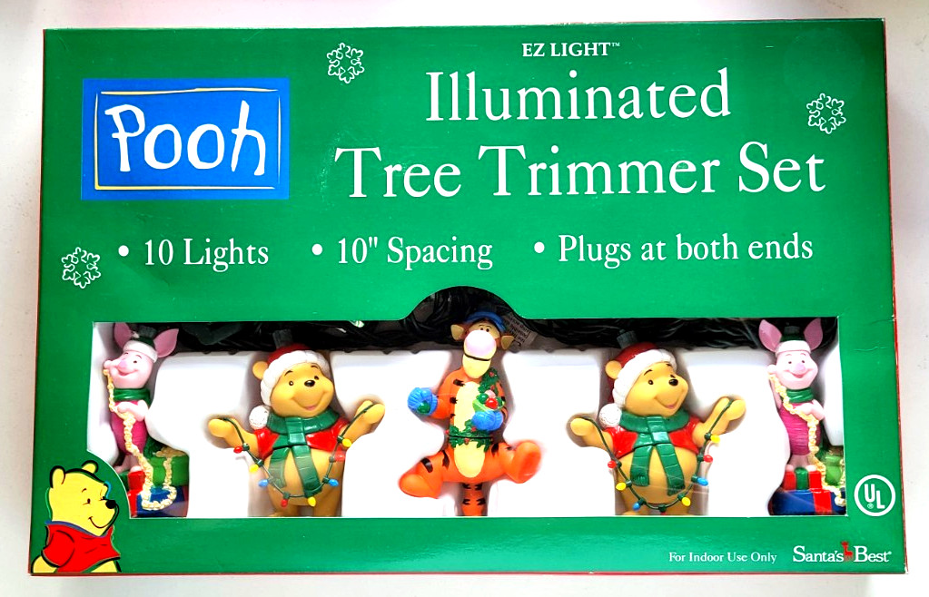 Vintage 1998 Winnie the Pooh Illuminated Tree Trimmer Lights Set New in Box