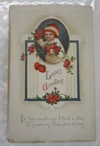 ANTIQUE VALENTINE\'S DAY POST CARD INTERNATIONAL ART PUBLISHING CO GERMANY -Q24 ANTIQUE VALENTINE\'S DAY POST CARD INTERNATIONAL ART PUBLISHING CO GERMANY -Q24