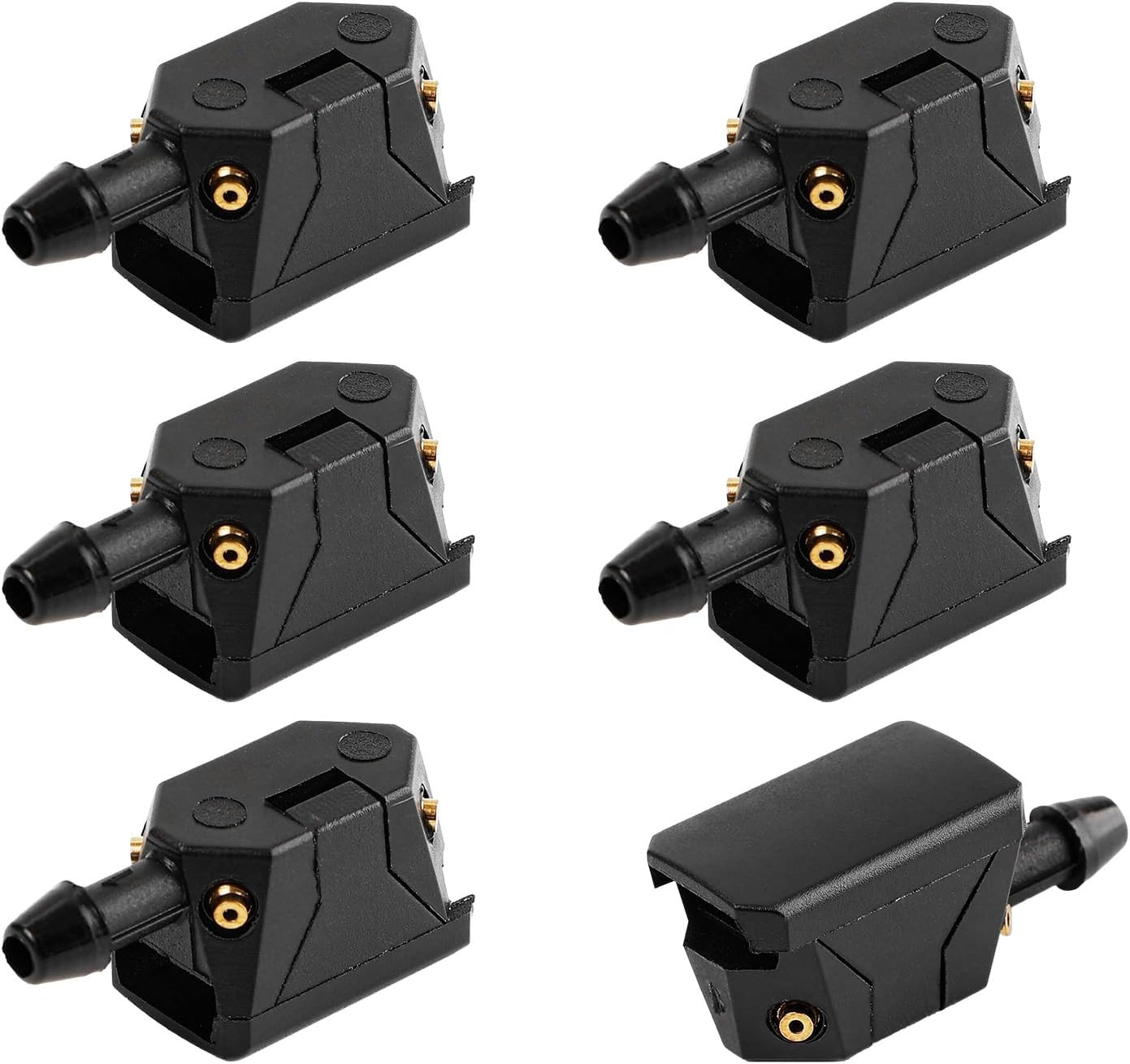 6 PCS Front Windshield Washer Nozzles, 4 Holes Car Windshield Washer Wiper Arm S