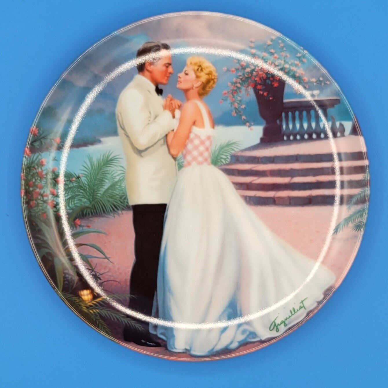 Edwin M Knowles 1986 Some Enchanted Evening Collector Plate 