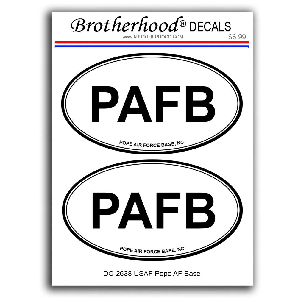US Air Force Pope Air Force Base Decals Stickers Pack Of Two