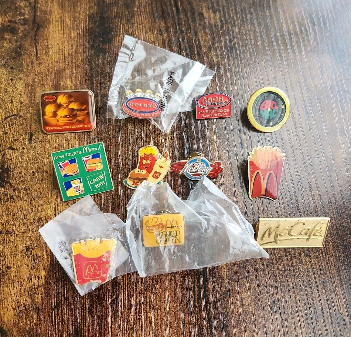 Vintage McDonald\'s Employee Lapel Pins Lot Of 11 Food & Beverage Themed