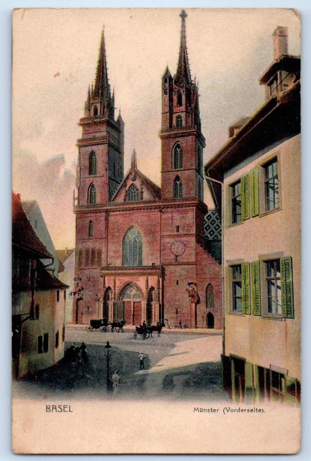 Basel Switzerland Postcard Munster (Vorderseite) c1905 Antique Unposted