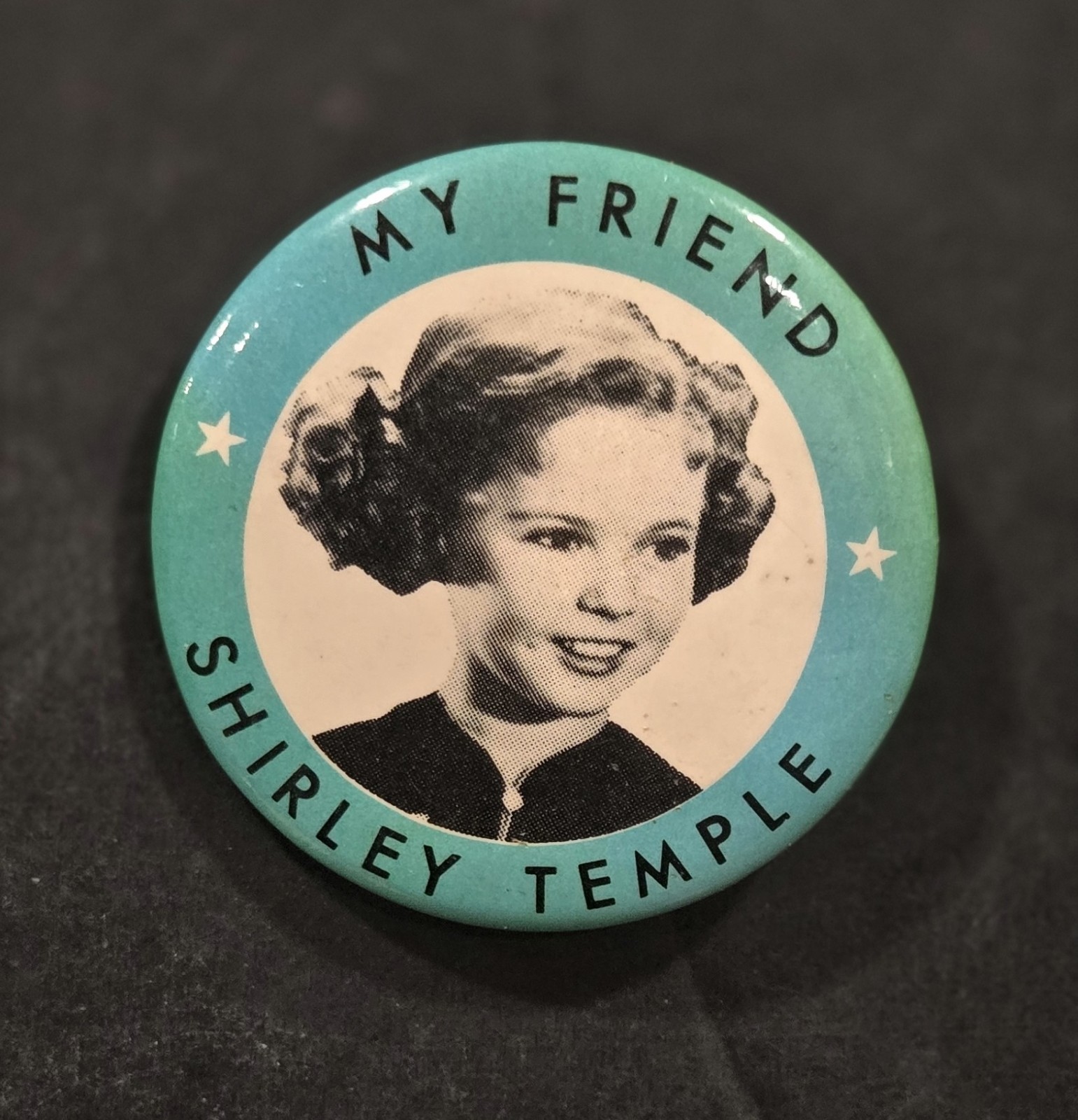 Vintage c1930\'s Shirley Temple My Friend Pinback Button Child Actress Vintage c1930\'s Shirley Temple My Friend Pinback Button Child Actress