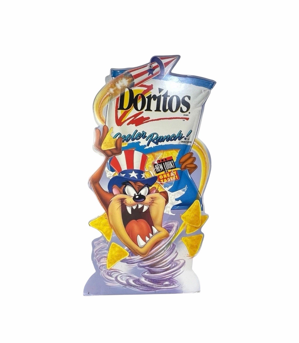 RARE Vintage 1995 Doritos Cooler Raunch TAZ 22”x42” Display Cardboard Promo Ad