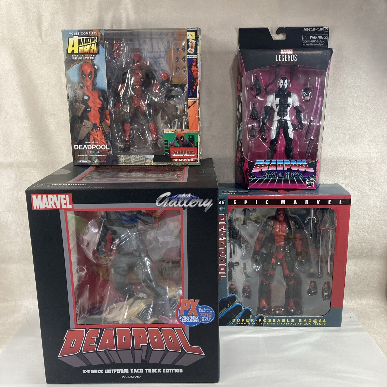 Deadpool Figure Lot Marvel 2019 PX Exclusive Diorama, Yamaguchi, Epic Marvel And