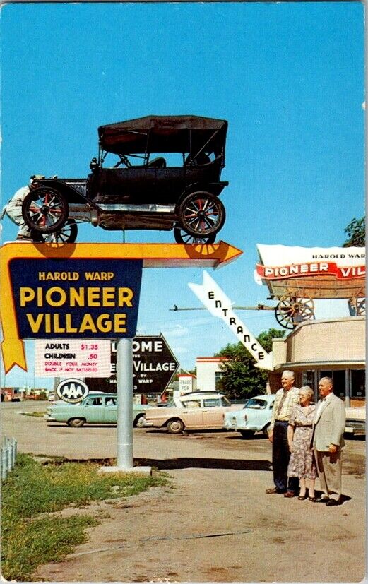 Vintage Postcard Harold Warp Pioneer Village Minden NE Nebraska U.S. Hwy 6 E-674