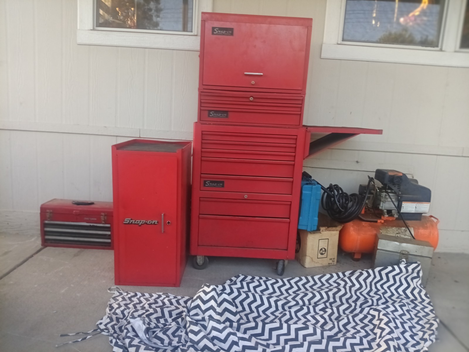 Vintage Snap On Tool Box and side box,  Roller Cabinet, Riser  KRA 420 & Top Box