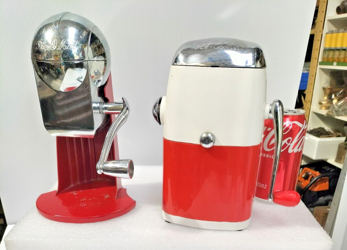 Vintage Art Deco Ice Crusher x2 Retro Mid Century Ice O Mat  Metrokane Rival -AF