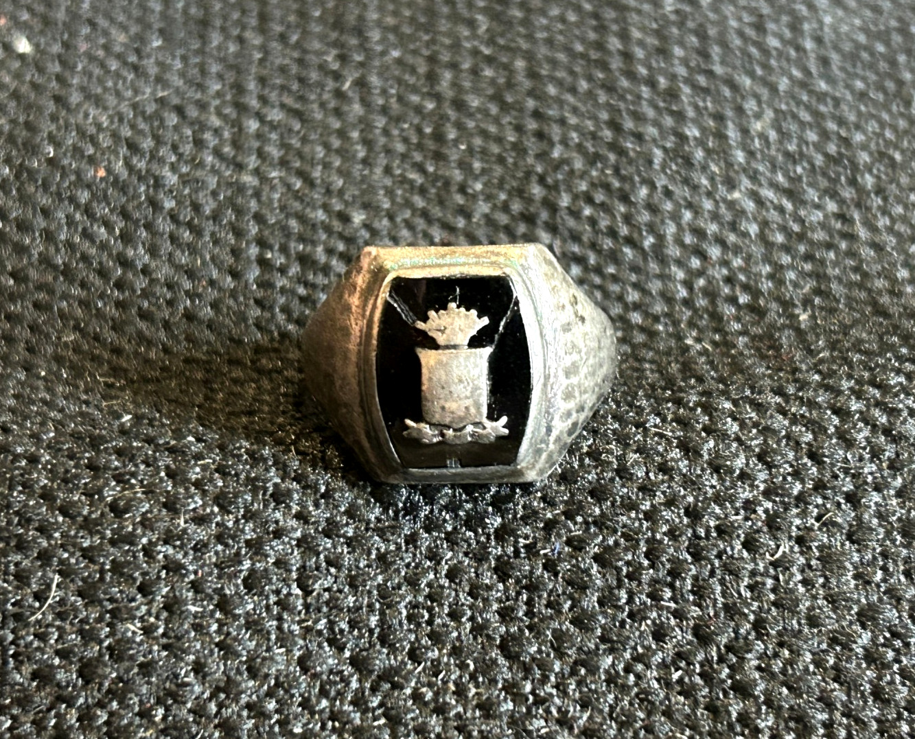 ANTIQUE Sigma Phi Epsilon fraternity sterling silver men's crest ring, sz 10.75